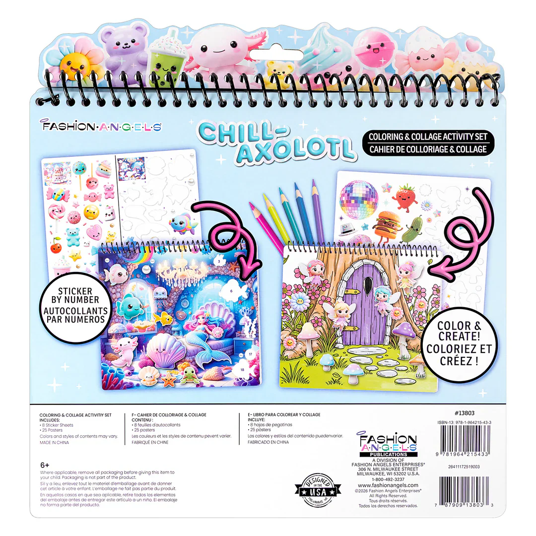 Fashion Angels Chill-Axolotl Coloring & Collage Activity Portfolio - Image 6