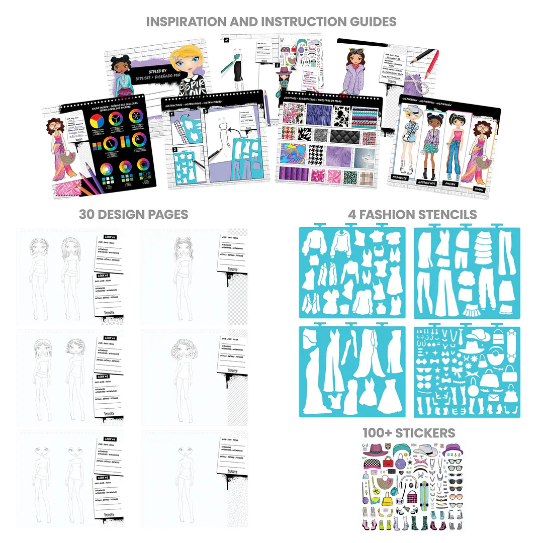 Fashion Angels Streetwear Fashion Design Portfolio Sketch Set - Image 3