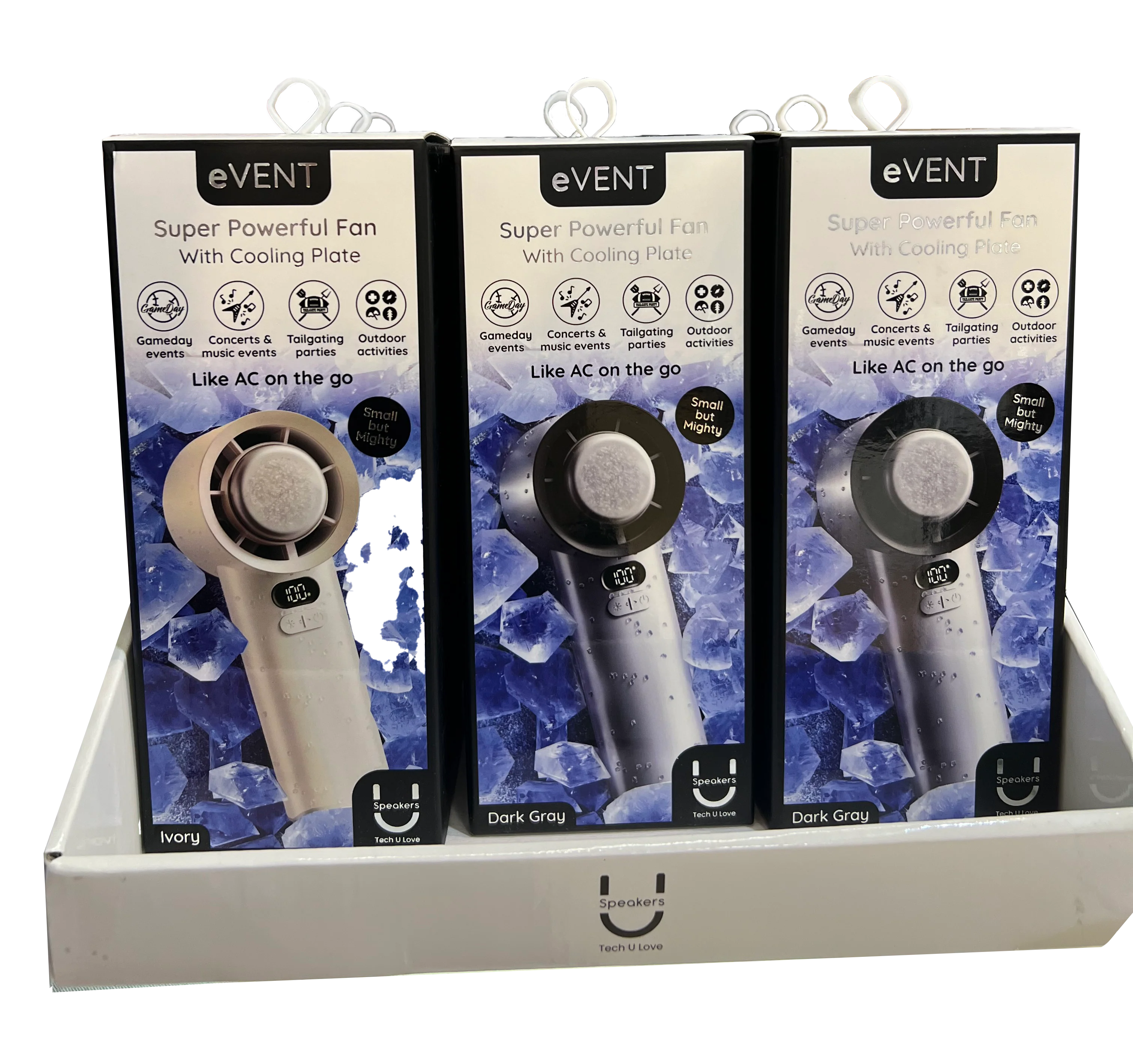 Fashionit eVENT Super Powerful Hand Held Fan With Cooling Plate – Dark Grey - Image 4