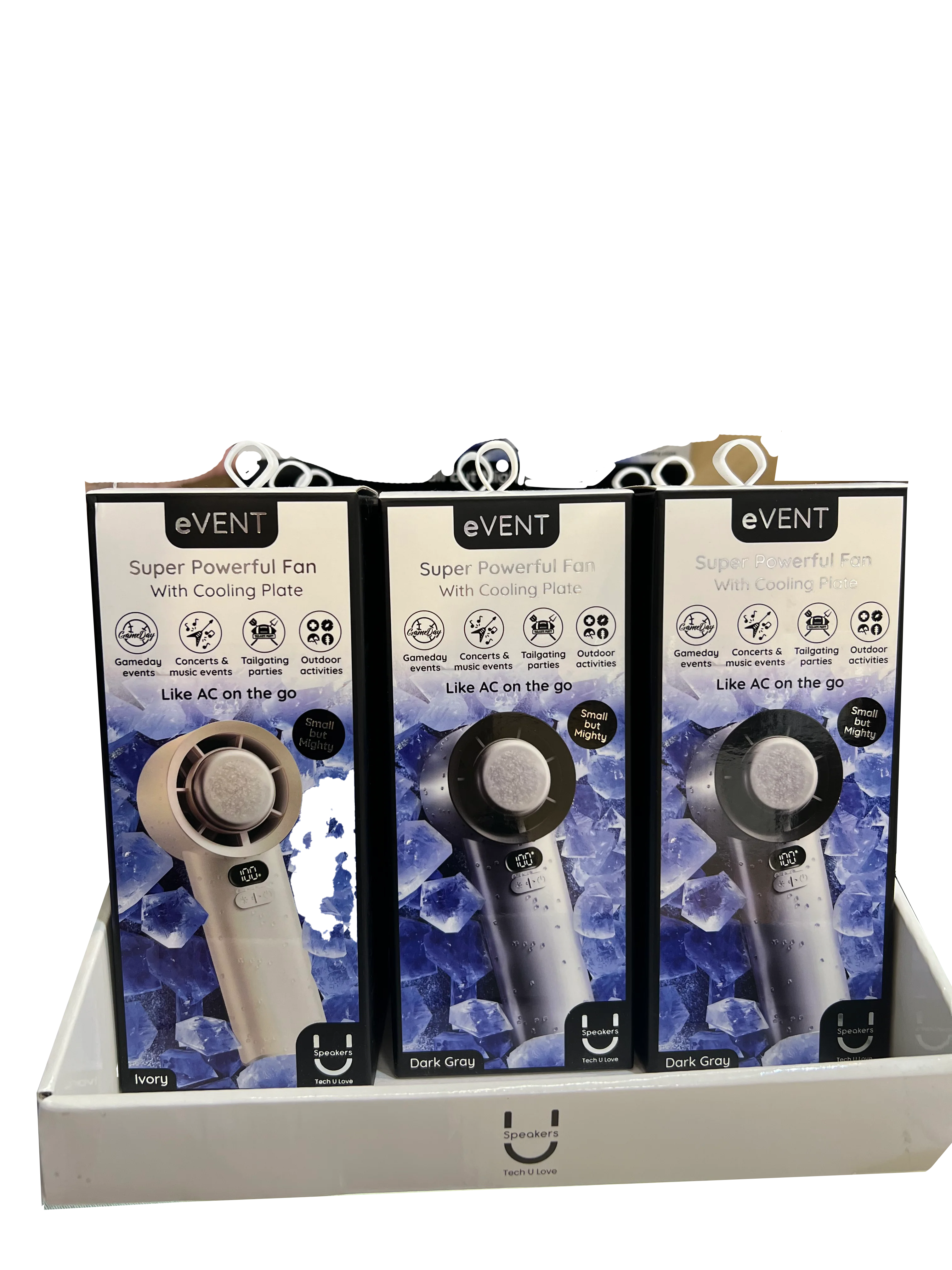 Fashionit eVENT Super Powerful Hand Held Fan With Cooling Plate β Ivory - Image 3