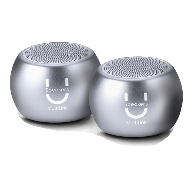 FashionIt U Mini Portable Bluetooth Speaker Boost Multilink Speaker – Set of 2