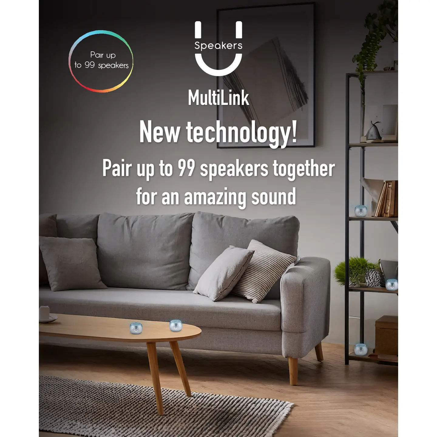 FashionIt U Mini Portable Bluetooth Speaker Boost Multilink Speaker – Set of 2 - Image 4