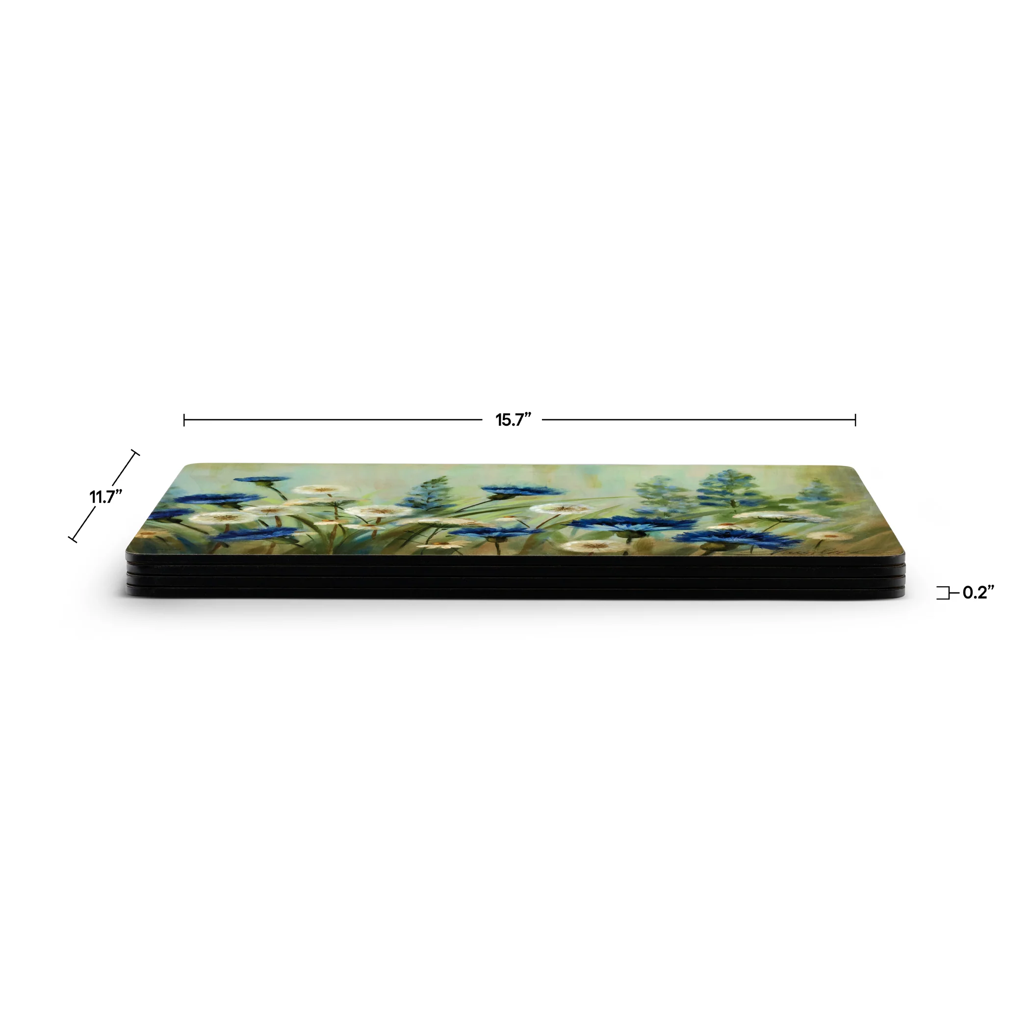 Fleurs des Champs Cork Bottom Hard Placemats – Set of 4 - Image 5