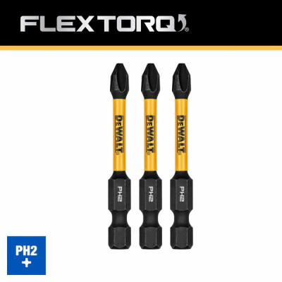 FlexTorq PH2 Phillips Impact Driver Bits – 1/4 x 2" – 3-Pk. - Image 2