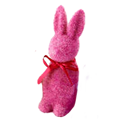 Flocked Button Nose Bunny – 6" – Assorted Colors – Sold Individually - Image 2