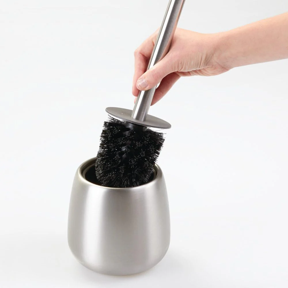 Forma Brizo Toilet Bowl Brush and Holder – Brushed Stainless Steel - Image 4