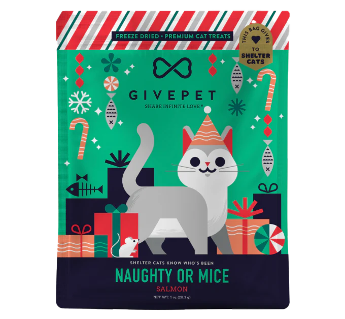 Freeze-Dried Holiday Cat Treats –  Naughty or Mice – 1oz. Bag