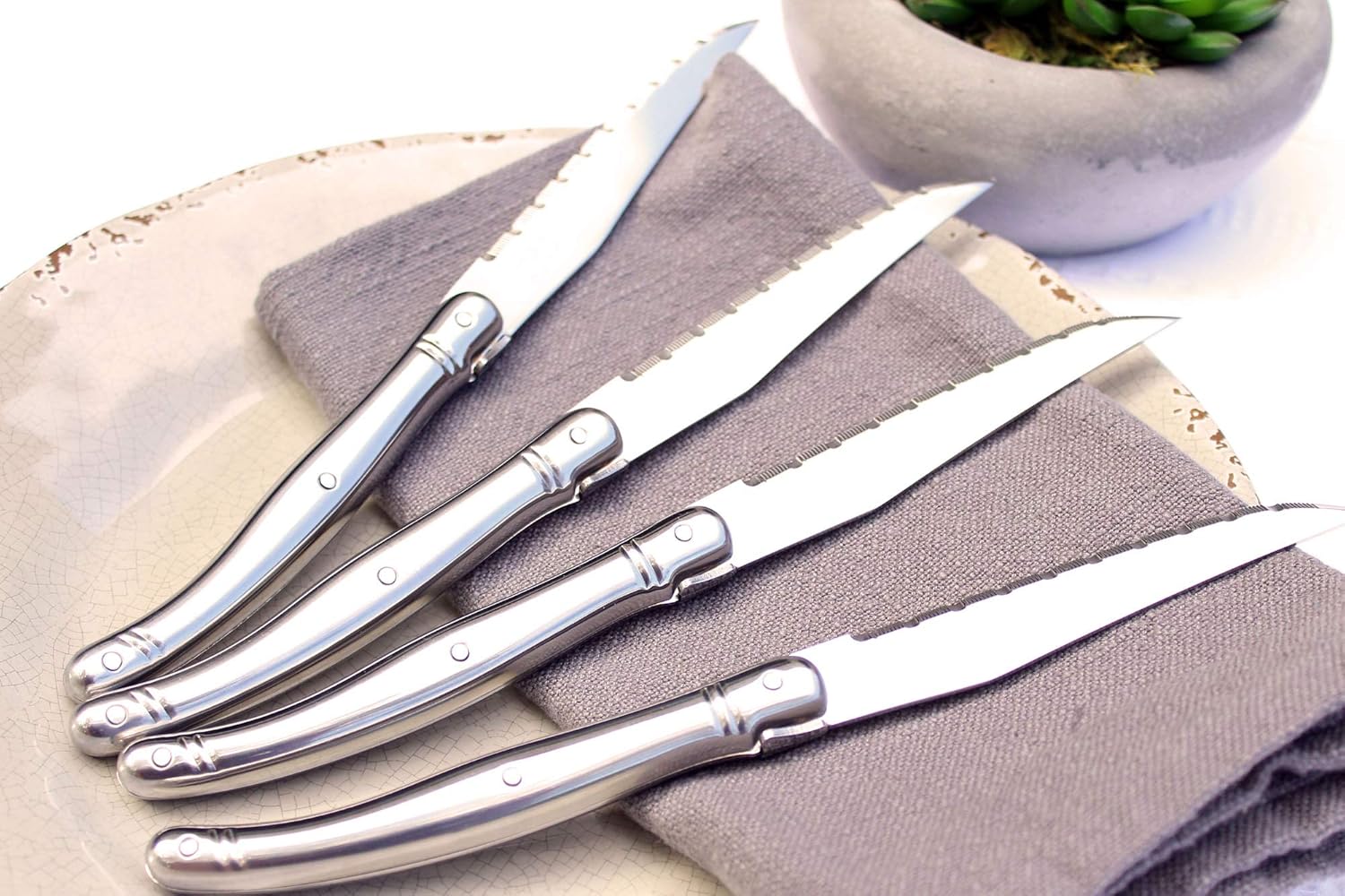 French Home Laguiole Stainless Steel Steak Knives – Set of 4 - Image 4