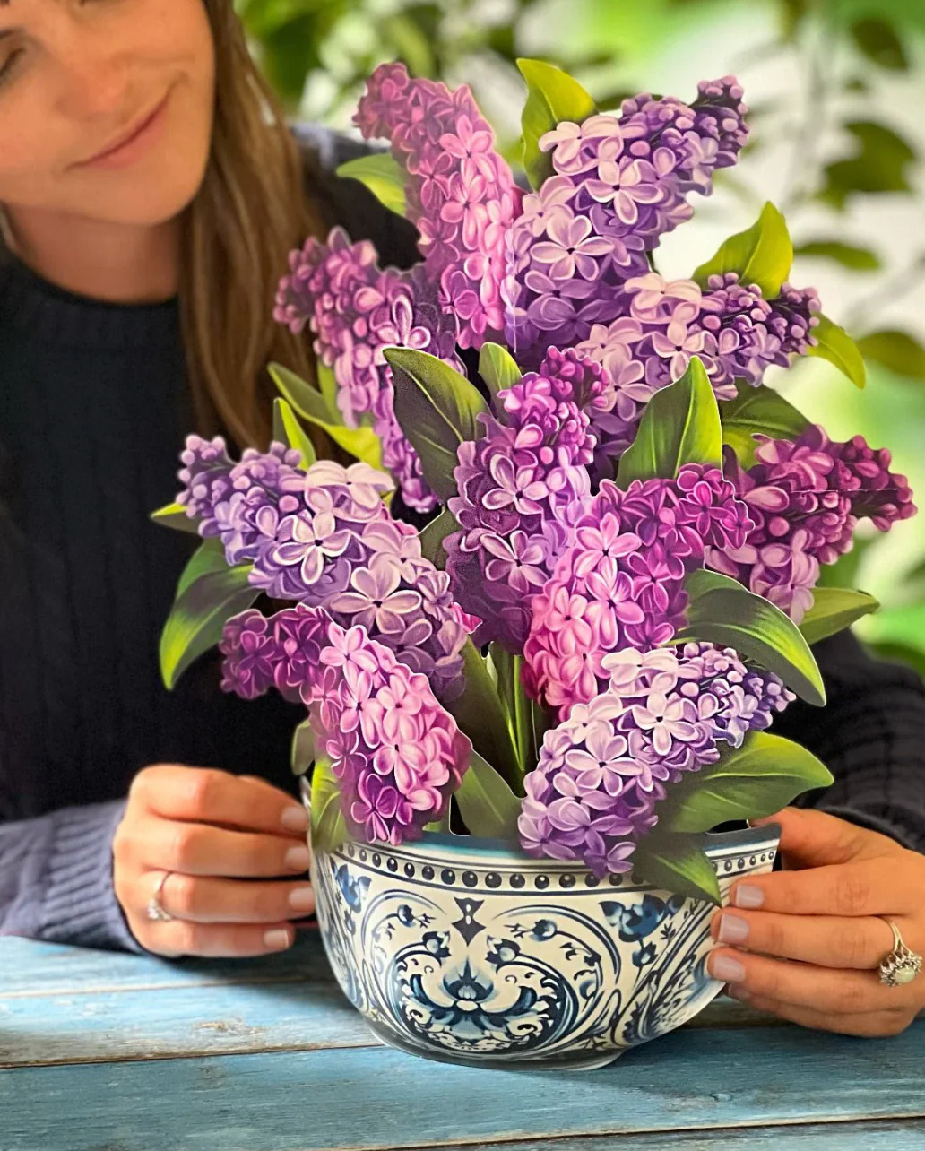 Fresh Cut Paper 3D Pop Up Flower Greeting Note Card β Garden Lilacs β 6" x 5" - Image 6