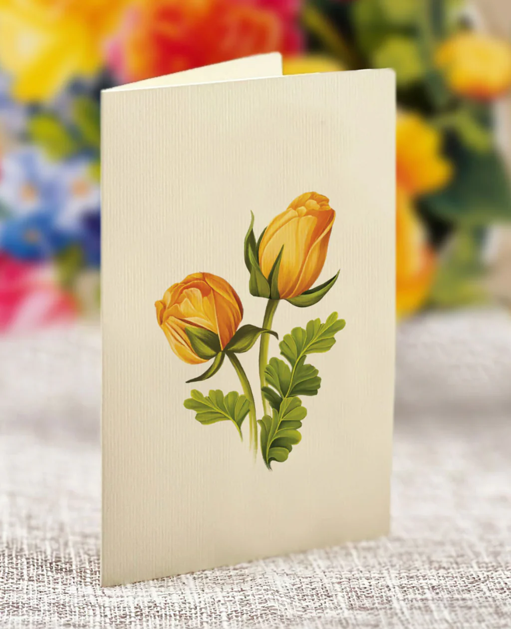 Fresh Cut Paper 3D Pop Up Flower Greeting Note Card – Sorbet Roses – 6" x 5" - Image 4