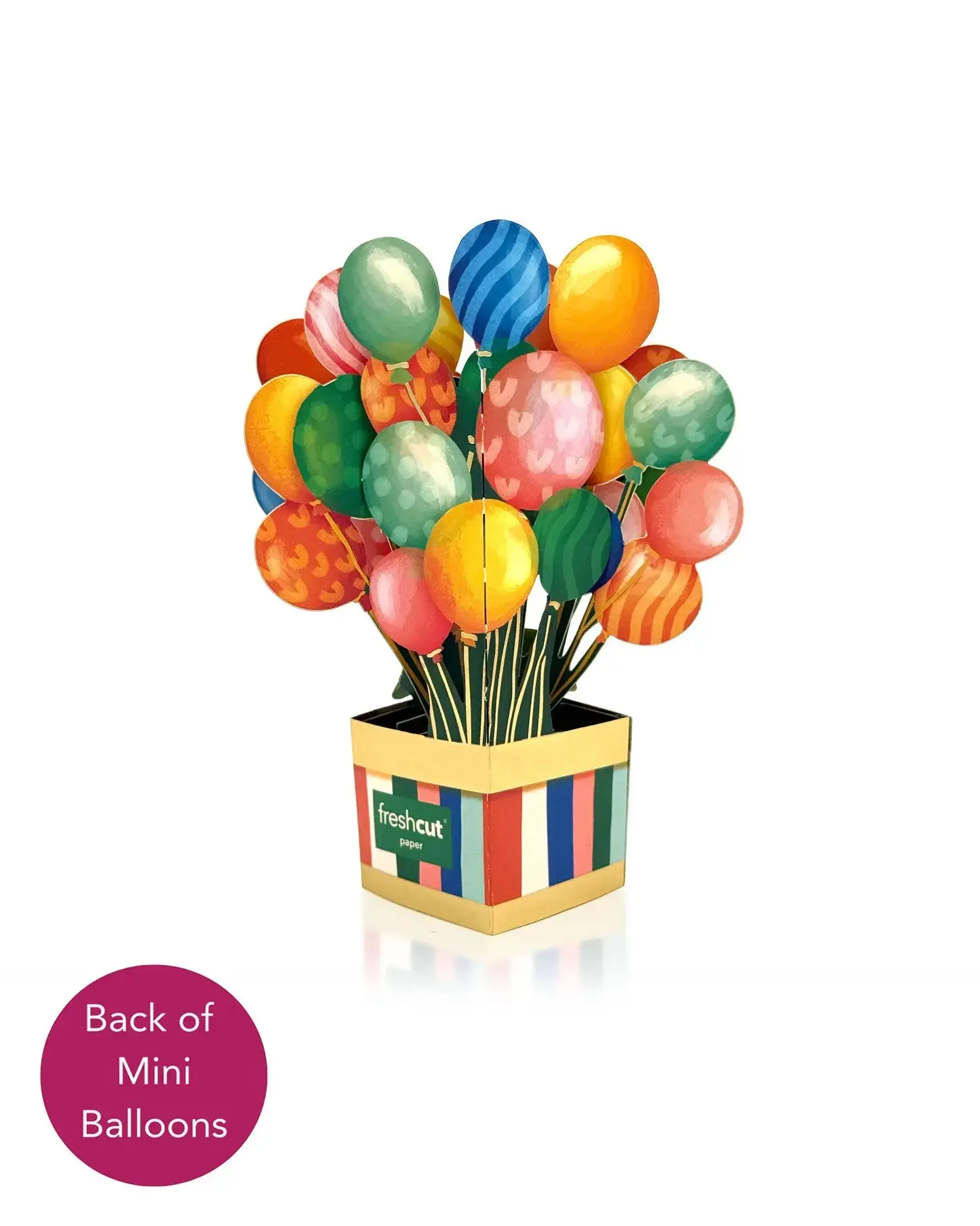 Fresh Cut Paper 3D Pop Up Greeting Note Card – Birthday Balloons – 5.5" x 4.5" - Image 3