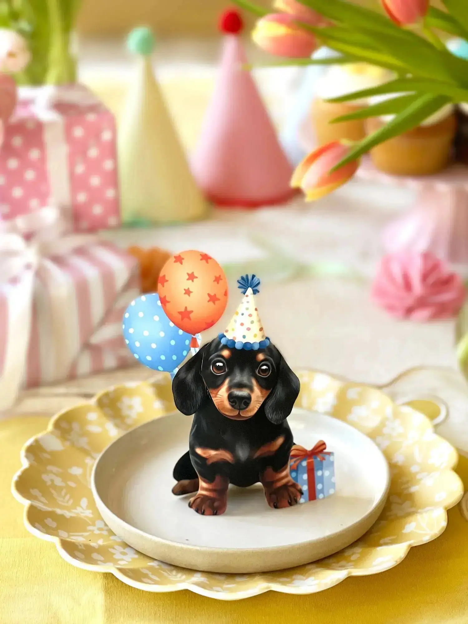 Fresh Cut Paper 3D Pop Up Greeting Note Card β Birthday Puppy β 5.5" x 4.5" - Image 3