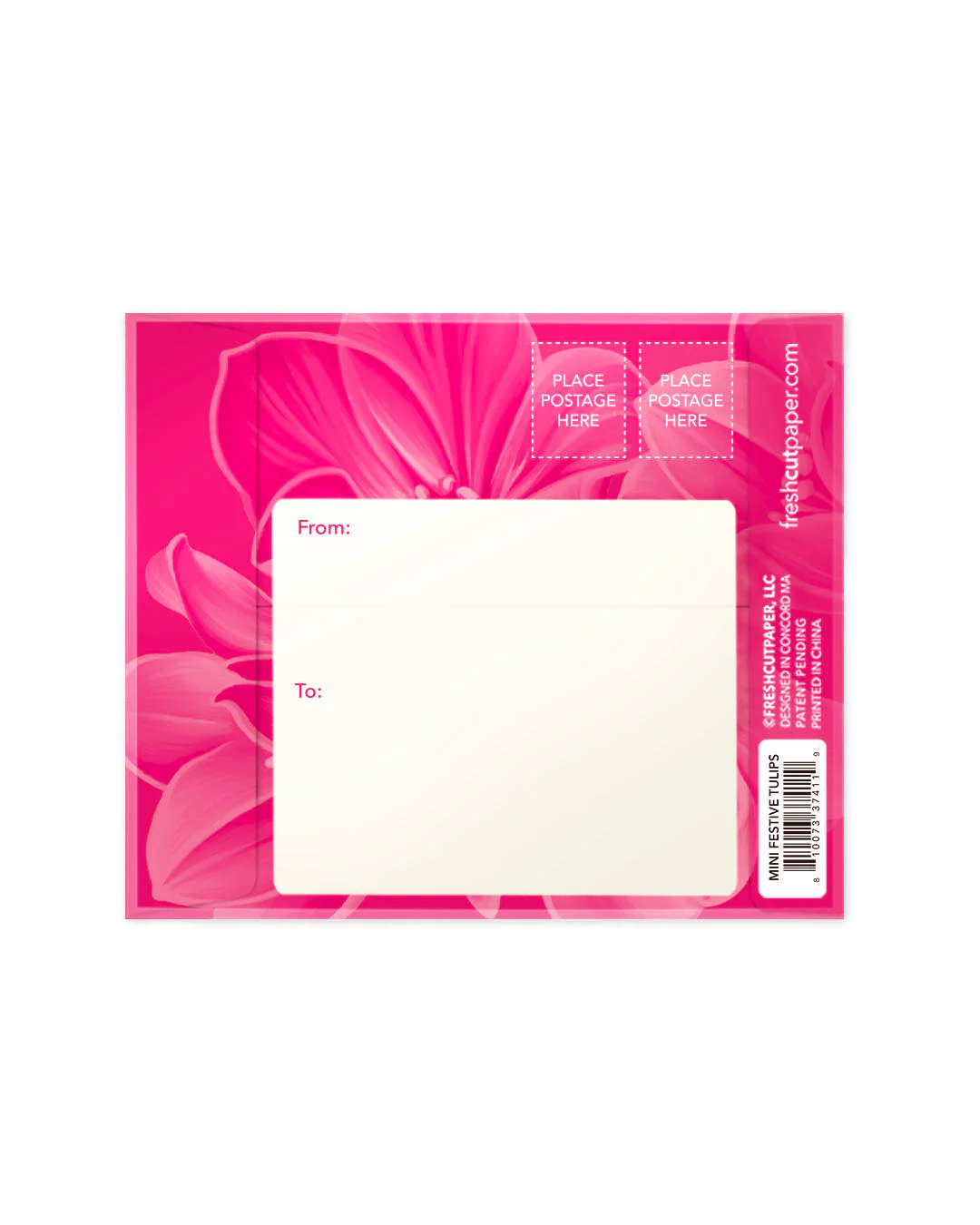 Fresh Cut Paper 3D Pop Up Flower Greeting Note Card – Festive Tulips – 6" x 5" - Image 4