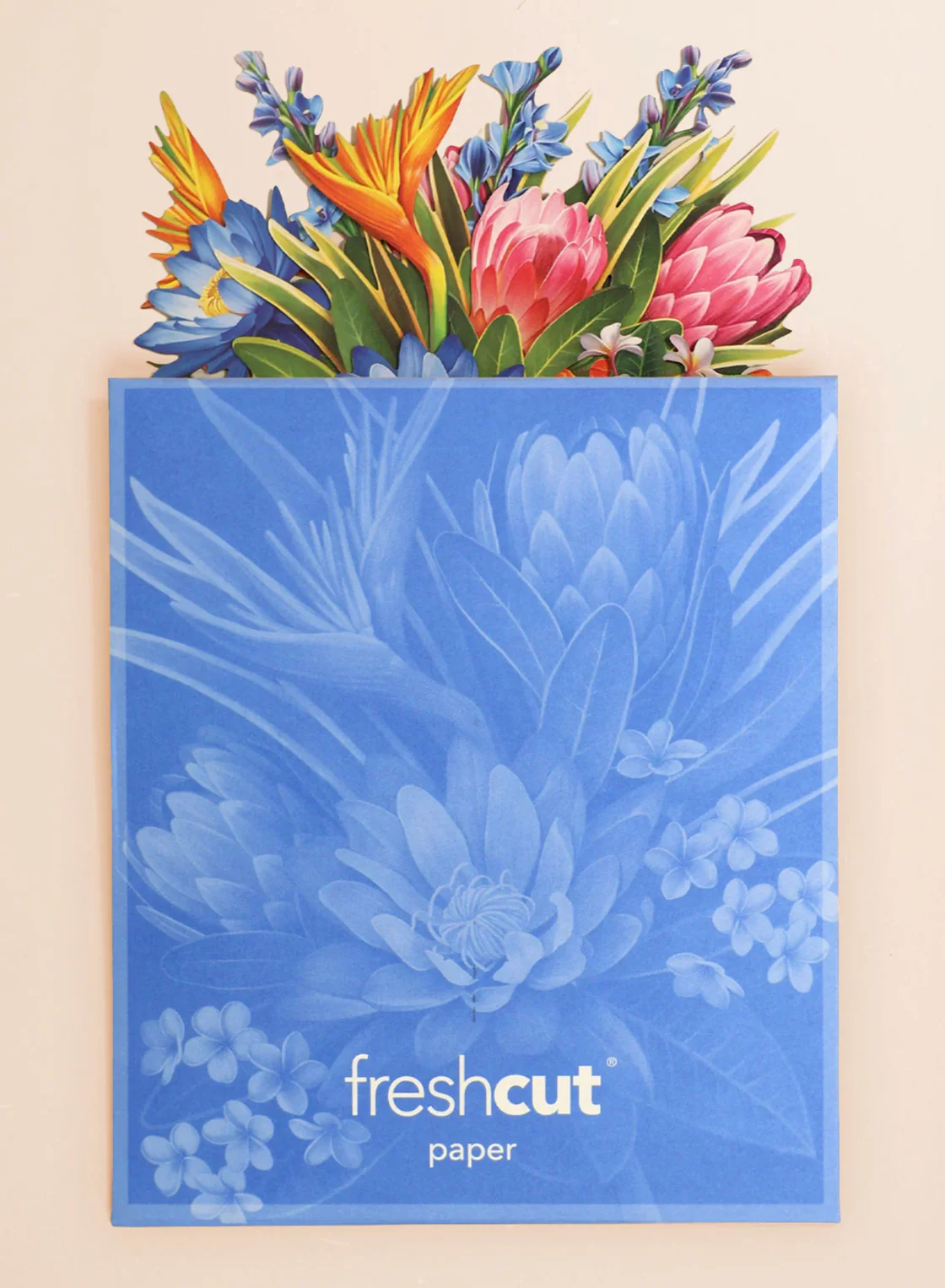 Fresh Cut Paper Mini 3D Pop Up Greeting Note Card – Tropical Paradise – 6" x 5" - Image 2