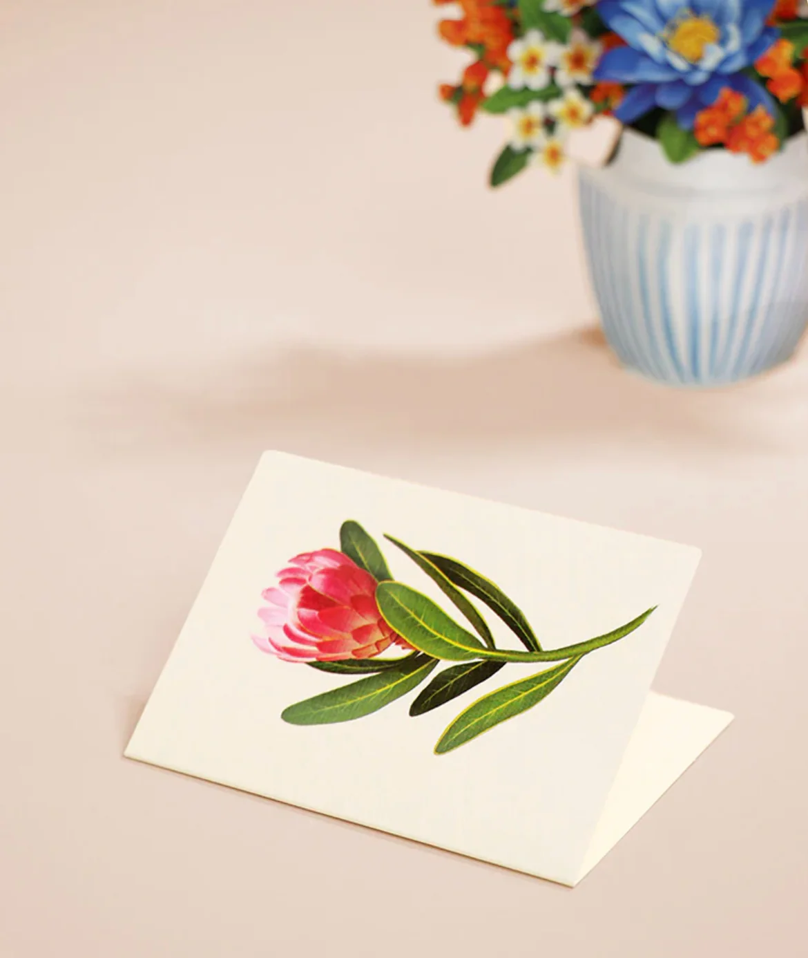 Fresh Cut Paper Mini 3D Pop Up Greeting Note Card – Tropical Paradise – 6" x 5" - Image 3