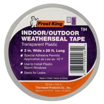 Frost King Clear Plastic Window Weatherseal Tape β 2" x 25ft