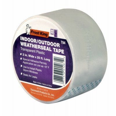 Frost King Clear Plastic Window Weatherseal Tape β 2" x 25ft - Image 2