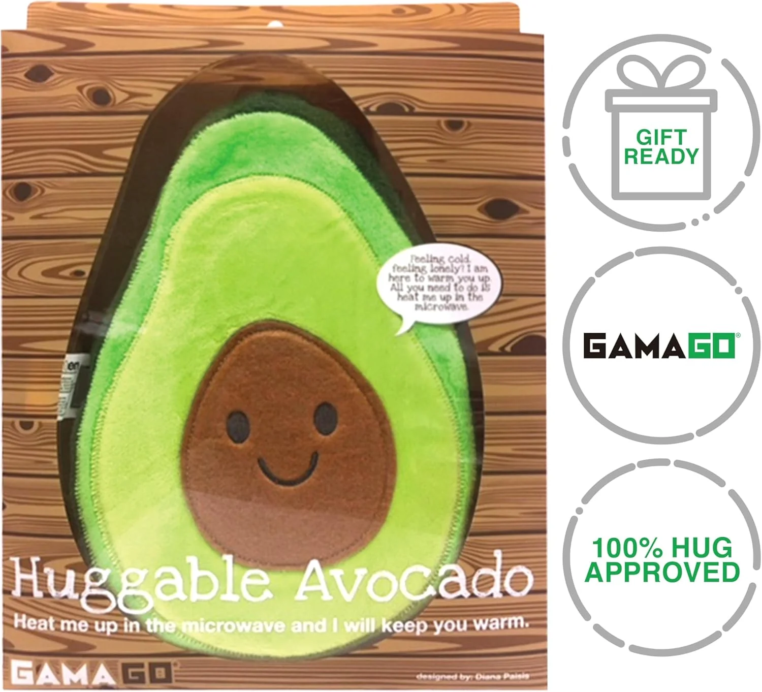 GAMAGO Microwavable Heating Pad & Huggable Pillow – Avocado - Image 3