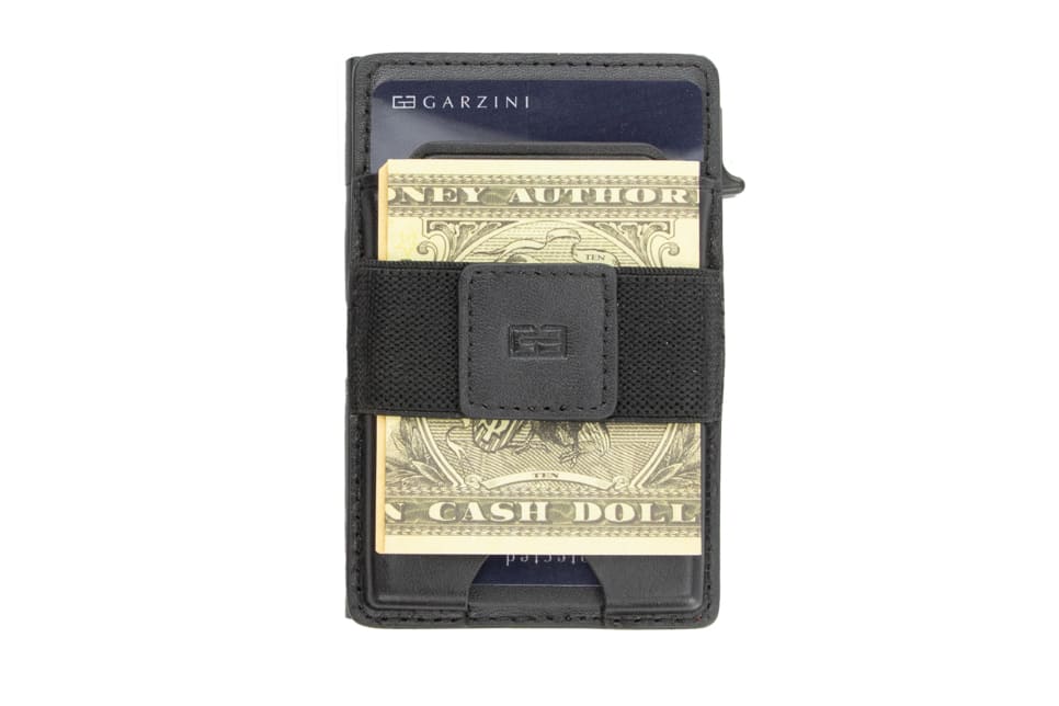 Garzini Magsafe Dual Functionality Leather Wallet & Metal Card Holder – Black - Image 3