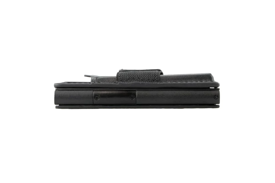 Garzini Magsafe Dual Functionality Leather Wallet & Metal Card Holder – Black - Image 4