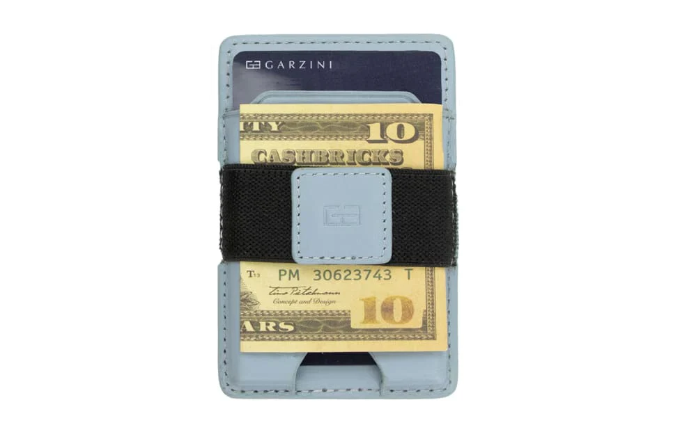 Garzini Magsafe Dual Functionality Leather Wallet & Metal Card Holder – Blue - Image 3