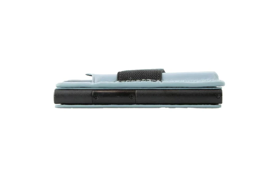 Garzini Magsafe Dual Functionality Leather Wallet & Metal Card Holder – Blue - Image 4