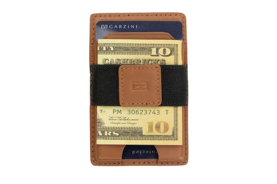 Garzini Magsafe Dual Functionality Leather Wallet & Metal Card Holder β Brown - Image 3