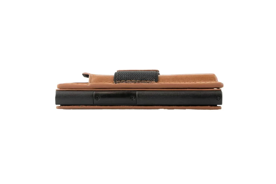 Garzini Magsafe Dual Functionality Leather Wallet & Metal Card Holder β Brown - Image 4