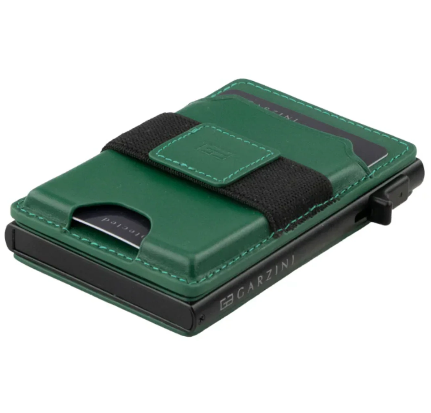 Garzini Magsafe Dual Functionality Leather Wallet & Metal Card Holder – Green