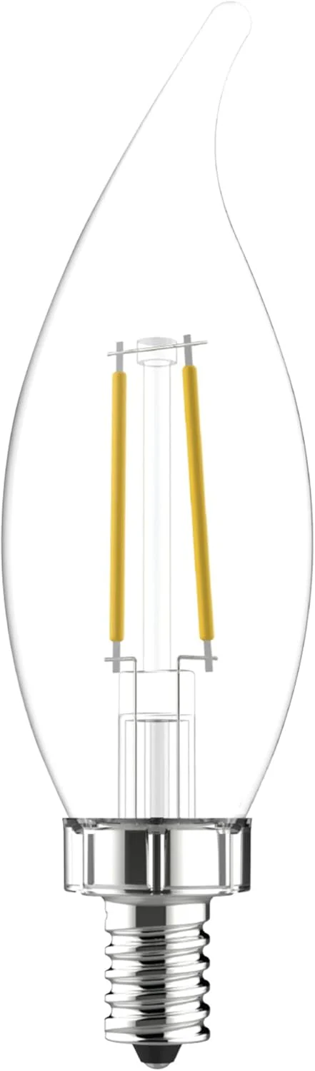 GE HD LED Relax Soft White Clear Flame Tip Chandelier Bulb 40W Equivalent - 2-Pk - Image 2