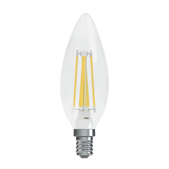 GE Soft White 40W Replacement LED Vintage Style Torpedo Light Bulbs - Decorative Blunt Tip Candelabra Base - 2 Pack - Image 3