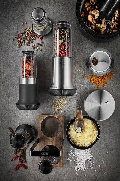 Gefu X-plosion Stainless Steel Salt and Pepper Mill Set – Black - Image 2