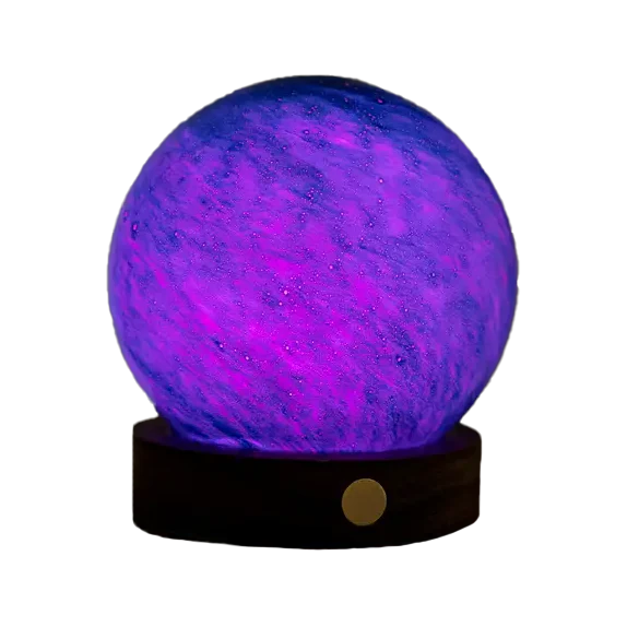 Gingko AstraGlass Light Hand Blown & Painted Artisanal Glass Orb – 3.5" – Mini Galaxy Breeze