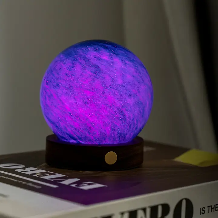 Gingko AstraGlass Light Hand Blown & Painted Artisanal Glass Orb – 3.5" – Mini Galaxy Breeze - Image 2