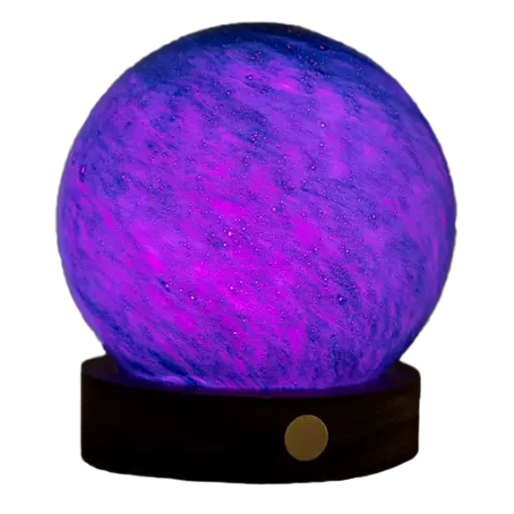 Gingko AstraGlass Light Hand Blown & Painted Artisanal Glass Orb – 5" – Galaxy Breeze
