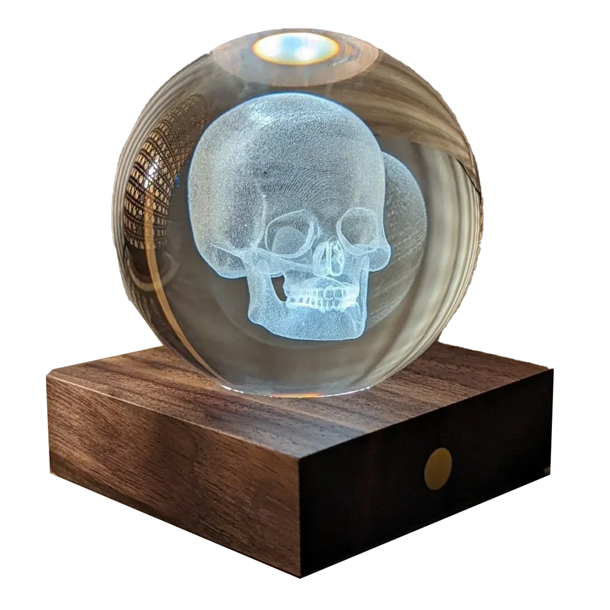Gingko Designs Amber Crystal Light Paper Weight β Skull