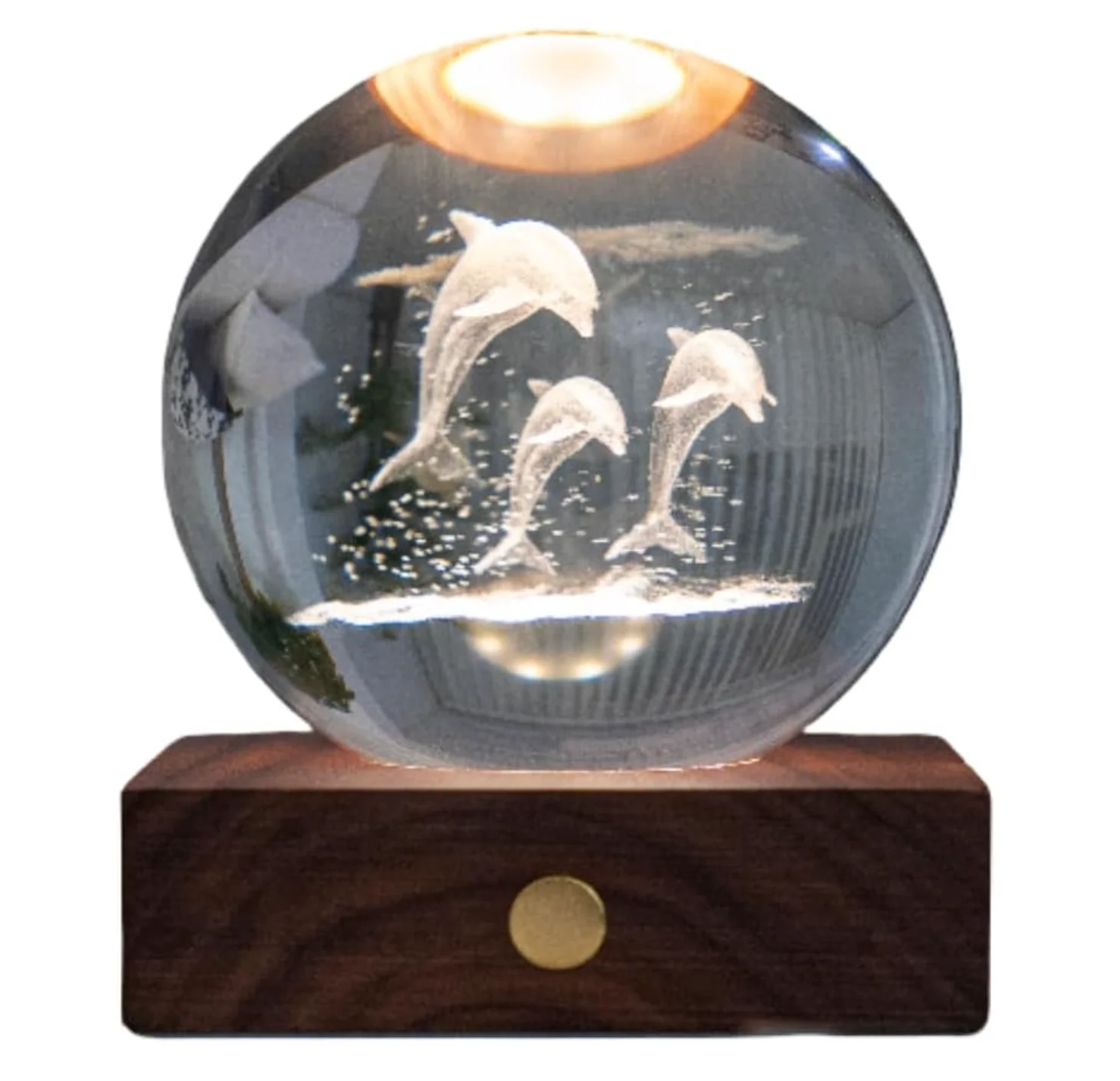 Gingko Designs Amber Crystal Paper Weight β Jumping Dolphins