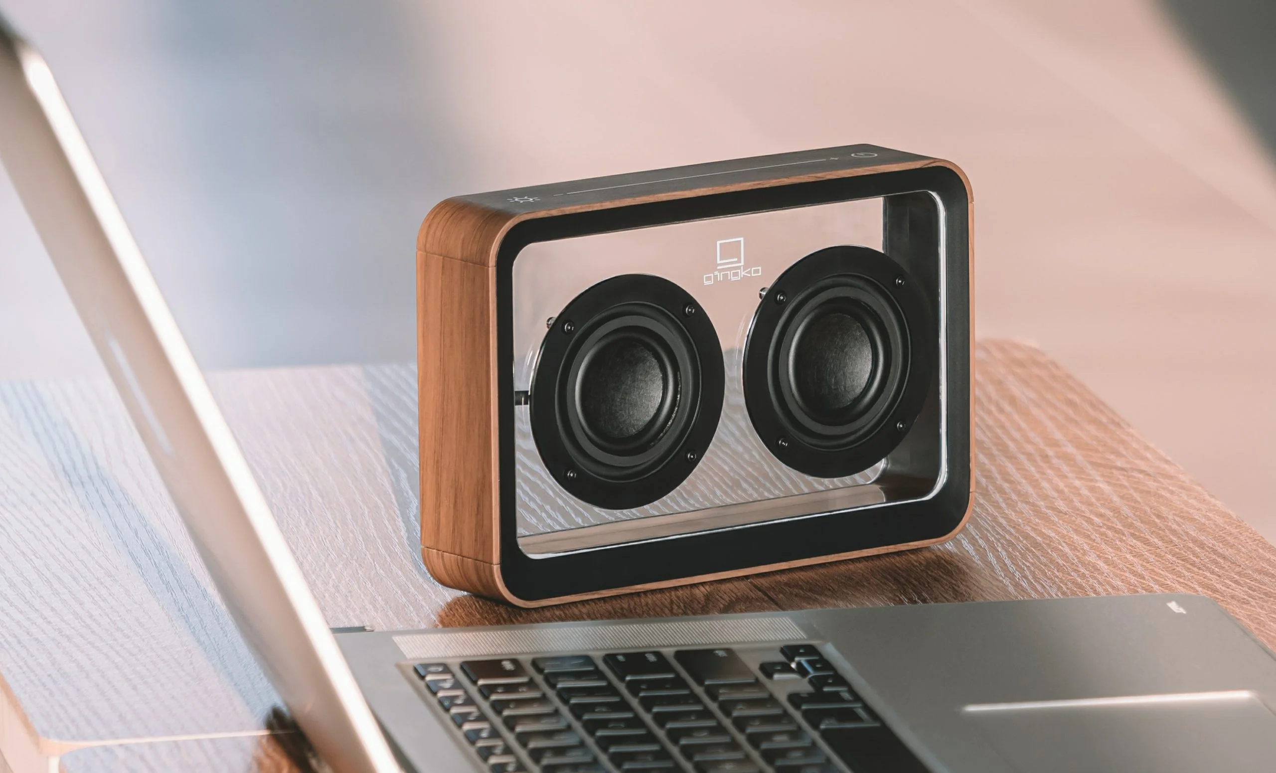 Gingko Mage See-Through Bluetooth Speaker – Walnut - Image 2
