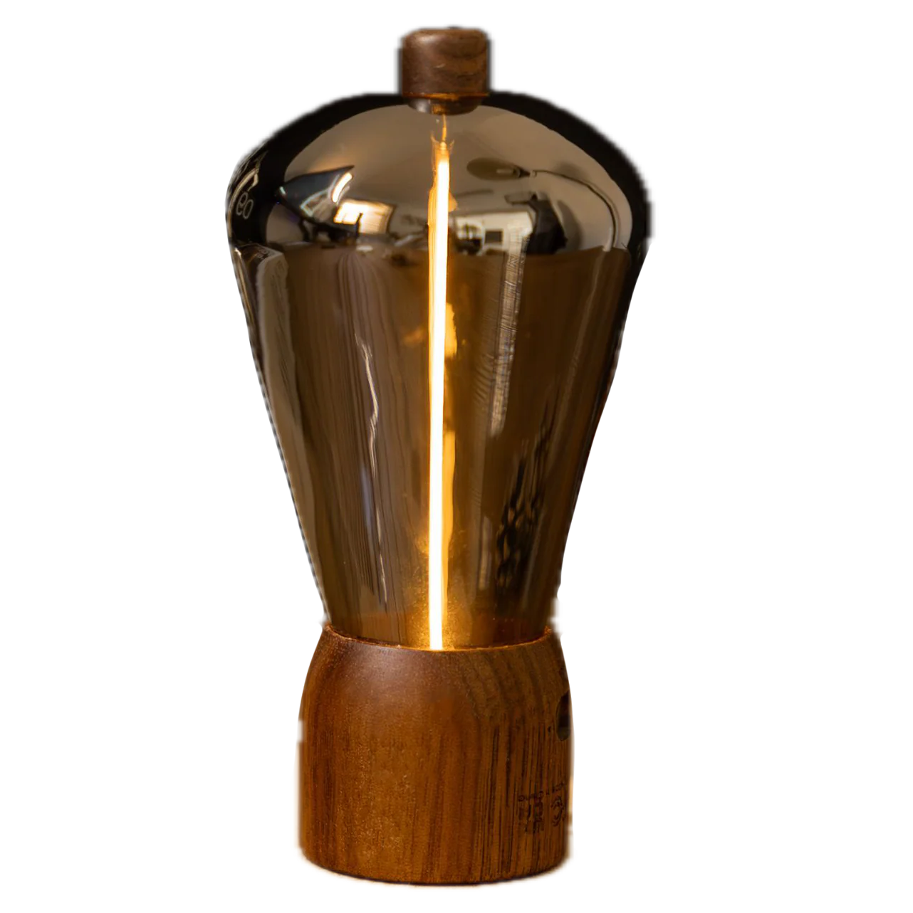 Gingko Opal Drift Light – Natural Walnut Wood – 2.6" × 5"