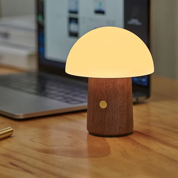 Gingko Super Mini Alice Mushroom Lamp β Walnut Finish β 2.5" x 3" - Image 3
