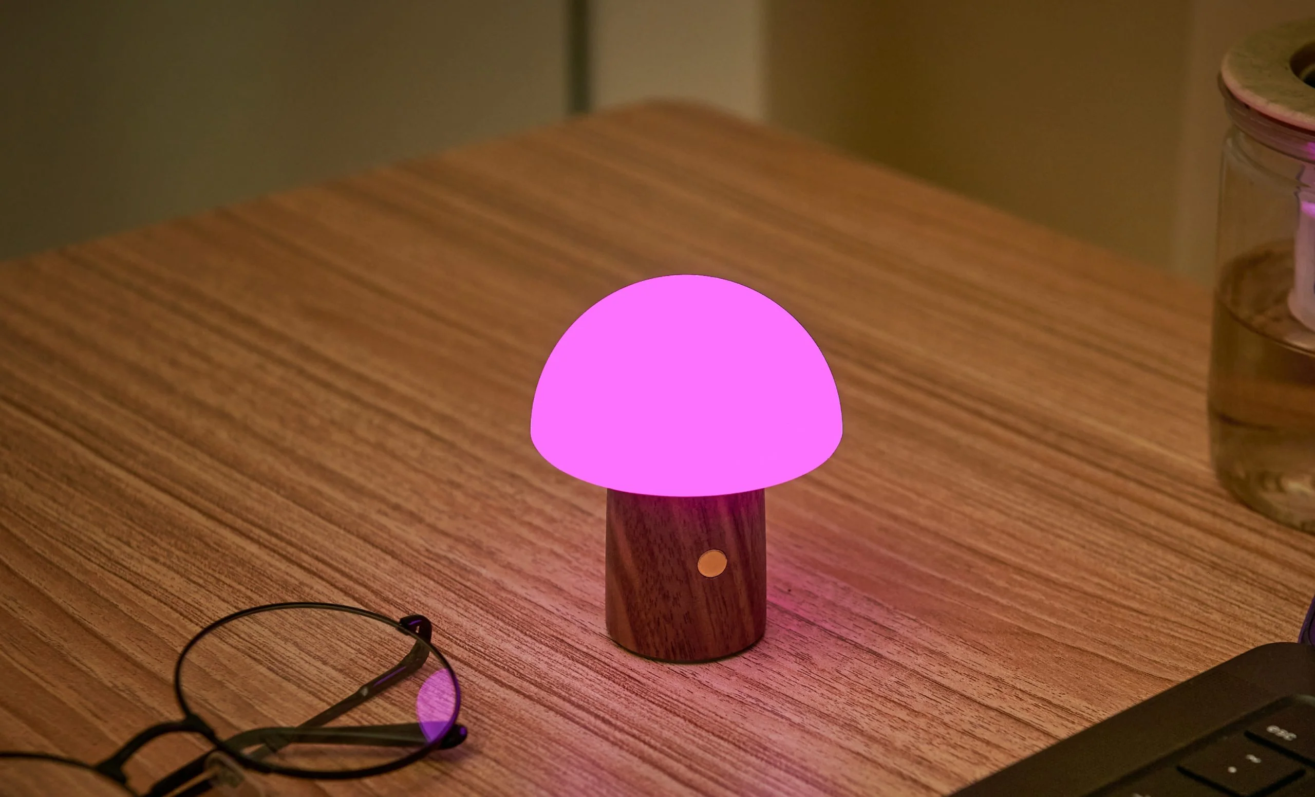 Gingko Super Mini Alice Mushroom Lamp β Walnut Finish β 2.5" x 3" - Image 5