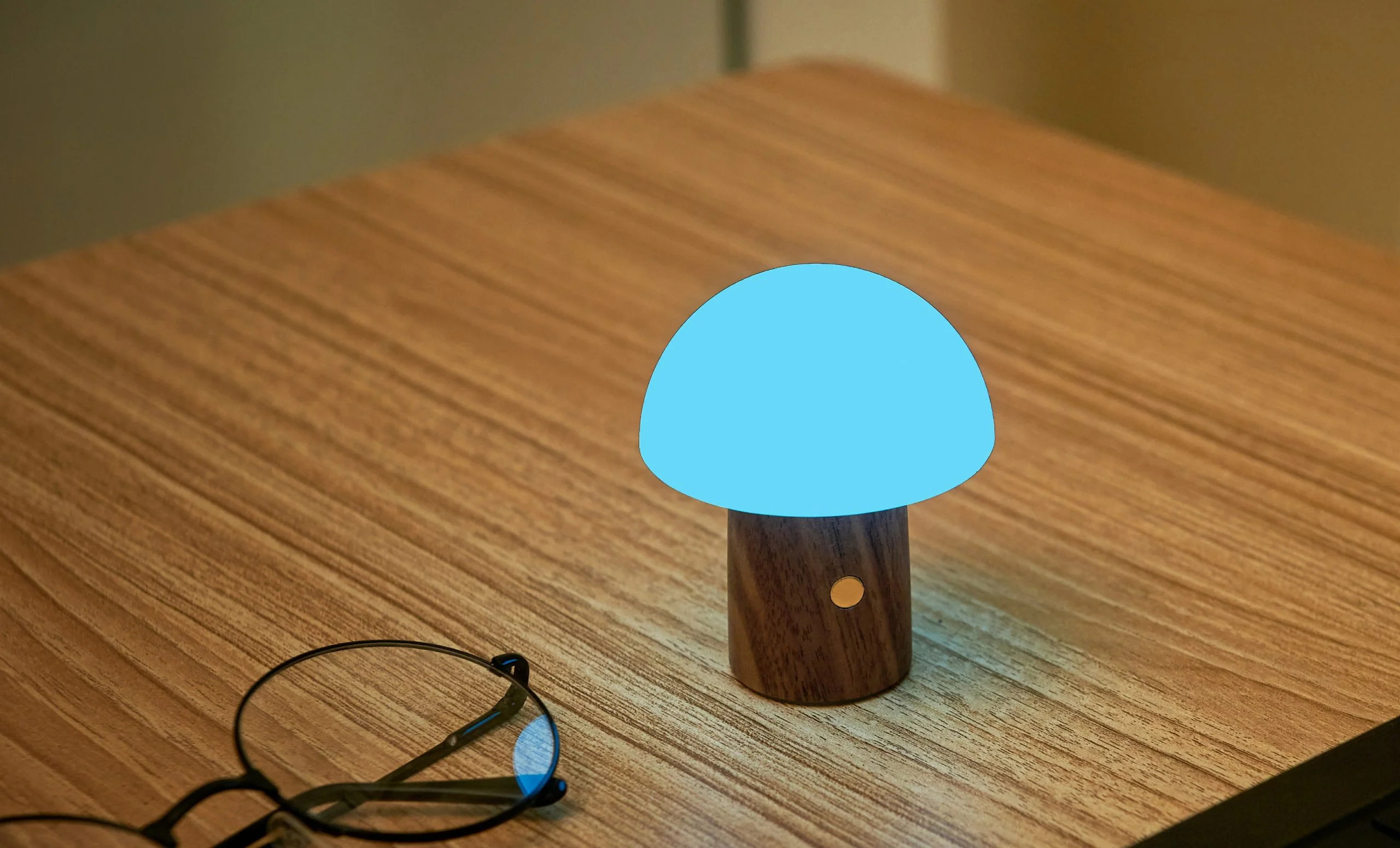Gingko Super Mini Alice Mushroom Lamp β Walnut Finish β 2.5" x 3" - Image 6