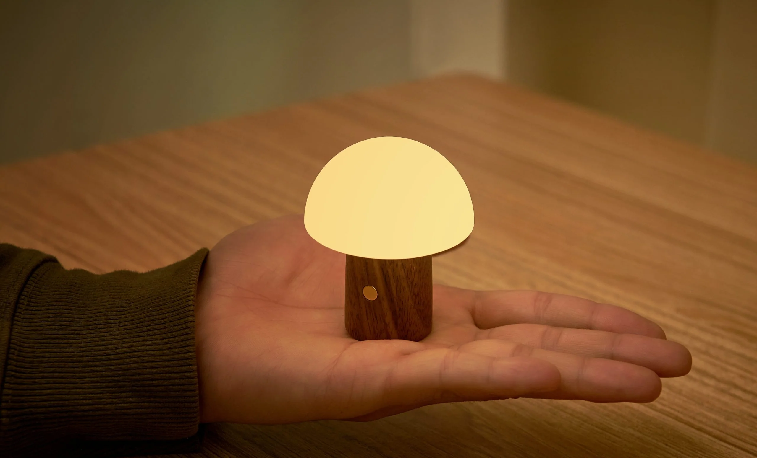 Gingko Super Mini Alice Mushroom Lamp β Walnut Finish β 2.5" x 3" - Image 7