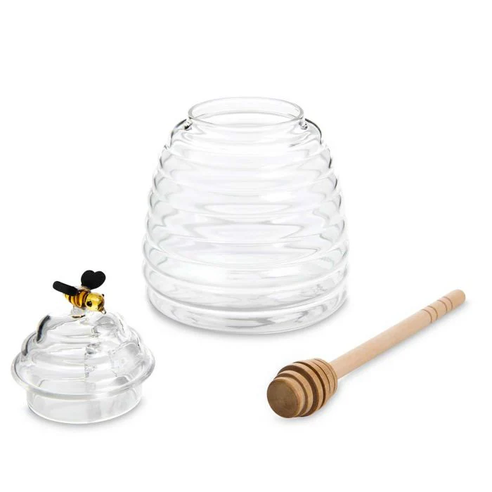 Glass Honey Jar with Lid and Honey Dipper - Image 2