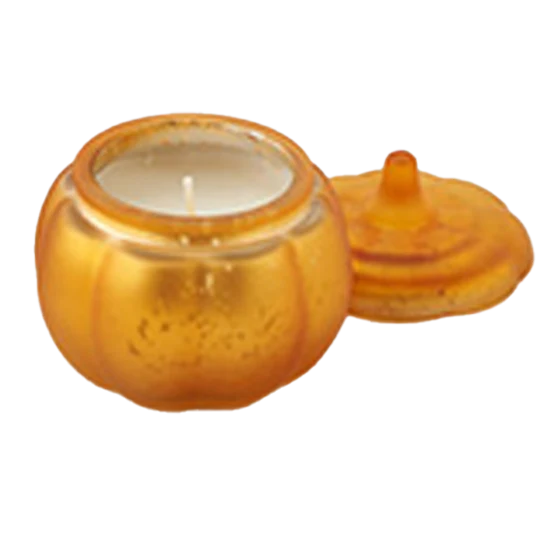 Glass Pumpkin Wax Filled Candle – Cinnamon Scent – 3.75" – Assorted Colors