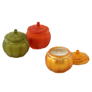 Glass Pumpkin Wax Filled Candle – Cinnamon Scent – 3.75" – Assorted Colors - Image 2