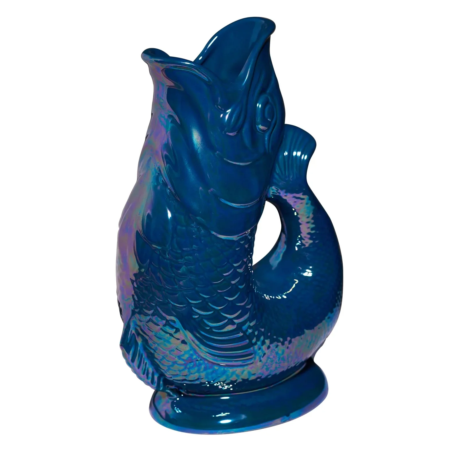 Gluggle Jug Fish Pitcher XL – Petrol Blue – 11" x 7" - Image 2
