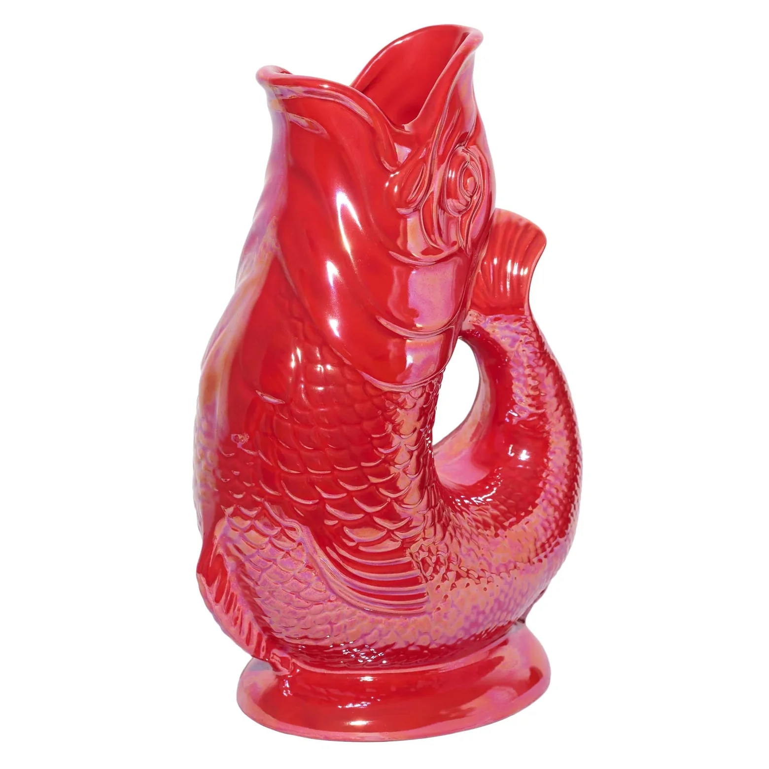 Gluggle Jug Fish Pitcher XL – Red Luster – 11" x 7" - Image 2