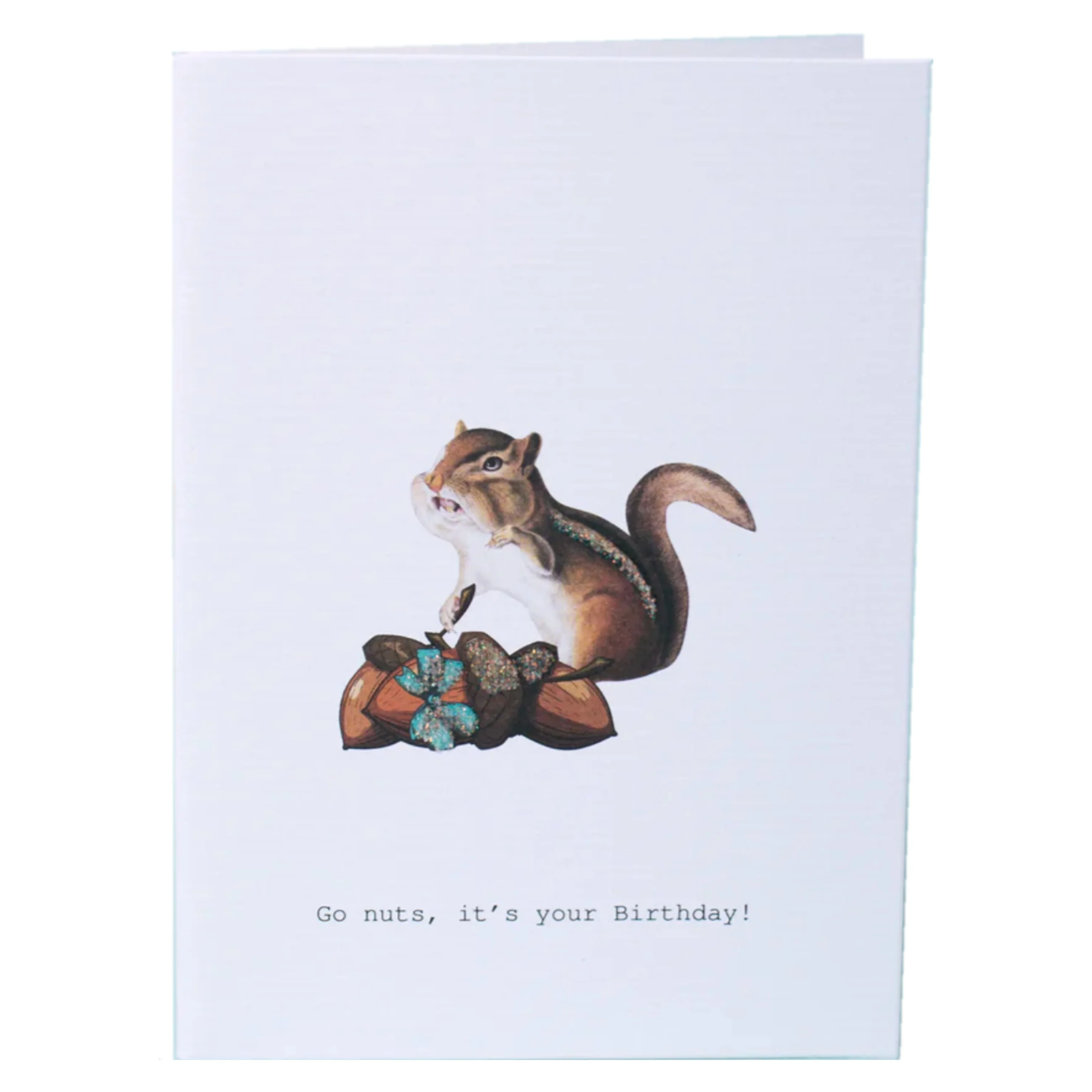 Go Nuts Birthday Glitter Greeting Card β 3.5" x 5"