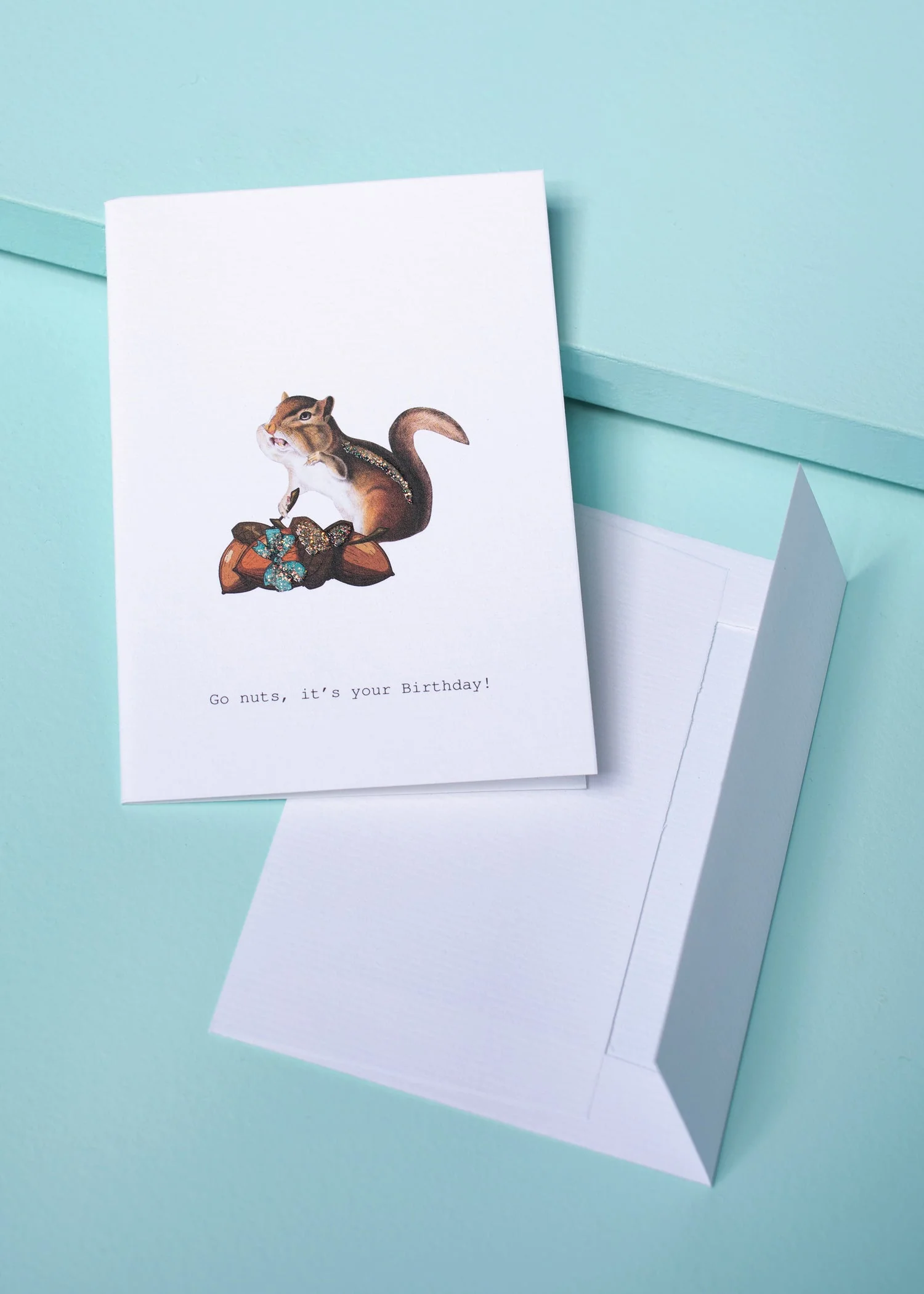 Go Nuts Birthday Glitter Greeting Card β 3.5" x 5" - Image 2